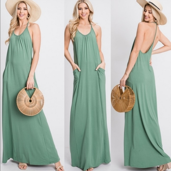 Jersey Green Apple Maxi Dress - Picture 9 of 9